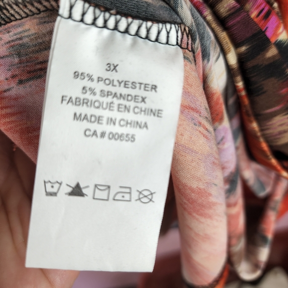 Plus size 3x psychedelic tie dye print top - Picture 4 of 5